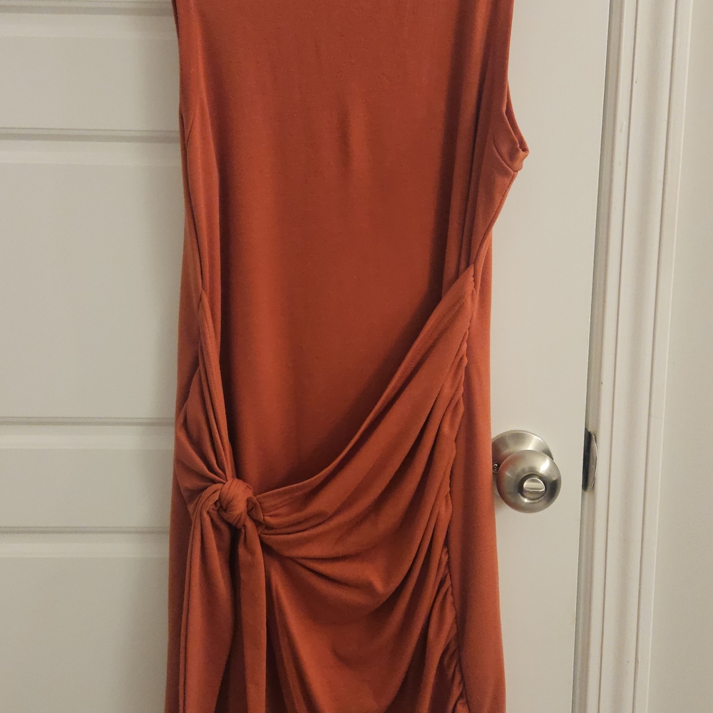 Chic Asymmetrical Orange Dress
